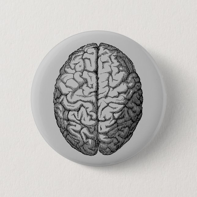 Badge Rond 5 Cm Cerveau (Devant)