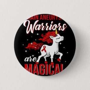 Badge Rond 5 Cm Cerveau Aneurysme Sensibilisation Guerrier Fun Uni