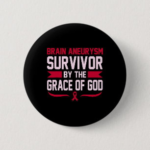 Badge Rond 5 Cm Cerveau Aneurysme Survivant Mois de sensibilisatio