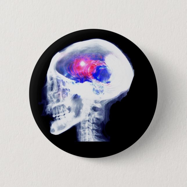 Badge Rond 5 Cm Cerveau de cyborg (Devant)