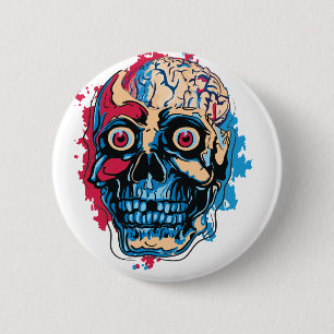 Badge Rond 5 Cm Cerveau de zombie