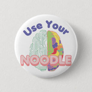 Badge Rond 5 Cm Cerveau gauche et droit