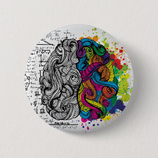 Badge Rond 5 Cm Cerveau gauche et droit