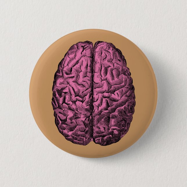 Badge Rond 5 Cm Cerveau humain d'anatomie (Devant)