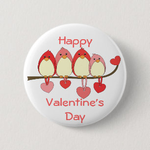Badge Rond 5 Cm Ces oiseaux le jour de Valentines