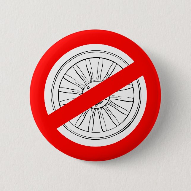 Badge Rond 5 Cm Cessez de jouer le bouton de "roues" (Devant)