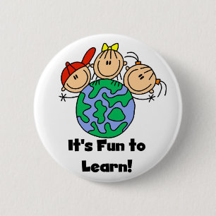 Badge Rond 5 Cm C'est amusement à apprendre