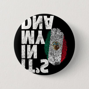 Badge Rond 5 Cm C'est Dans Mon Adn Drapeau Mexicain Du Mexique Cin