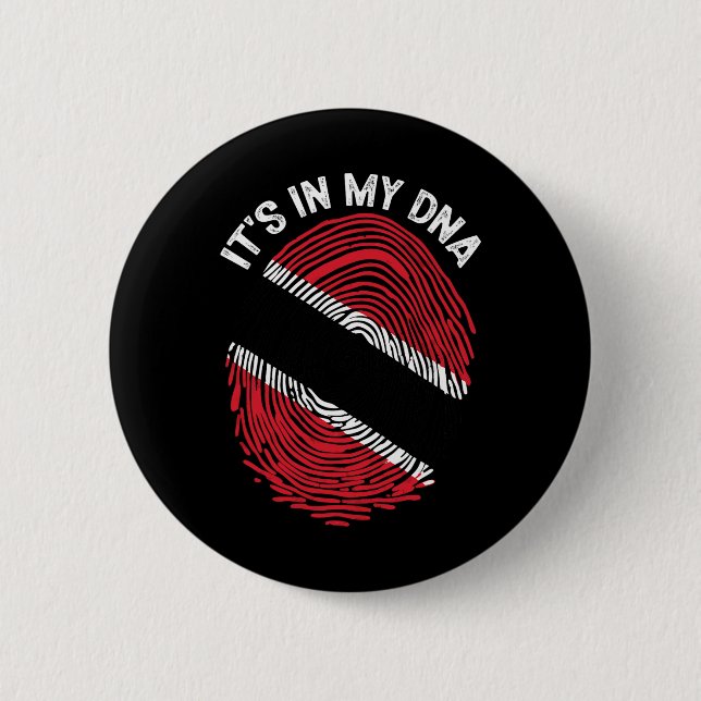 Badge Rond 5 Cm C'est dans mon Adn Trinité-et-Tobago Drapeau Fière (Devant)