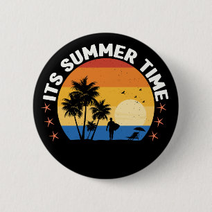 Badge Rond 5 Cm C'est la conception de coucher de soleil tropical 