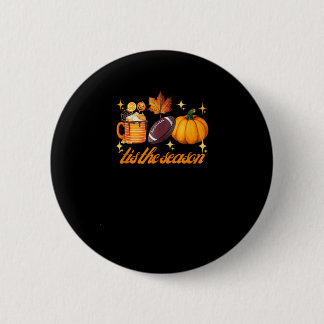 Badge Rond 5 Cm C'Est La Saison Citrouille Leaf Latte Fall Thanksg