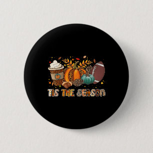 Badge Rond 5 Cm C'Est La Saison Citrouille Spice Football Hallowee