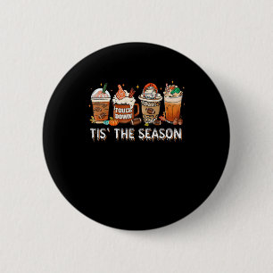 Badge Rond 5 Cm C'Est La Saison Football Citrouille Épice Hallowee