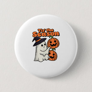 Badge Rond 5 Cm C'Est La Saison Halloween Costume sorcier Casquett