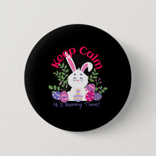 Badge Rond 5 Cm C'est le moment de lapin drôle de Pâques dimanche