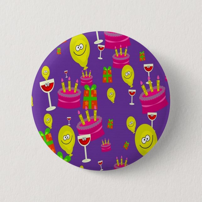 Badge Rond 5 Cm C'est l'heure de la fête (Devant)