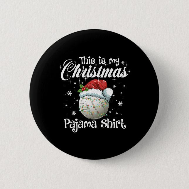 Badge Rond 5 Cm C'Est Ma Famille De Pajama De Noël (Devant)