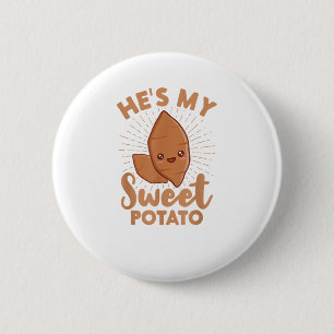 Badge Rond 5 Cm C'est ma pomme de terre douce Je Yam Thanksgiving