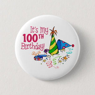 Badge Rond 5 Cm C'est mon 100th anniversaire (les casquettes de