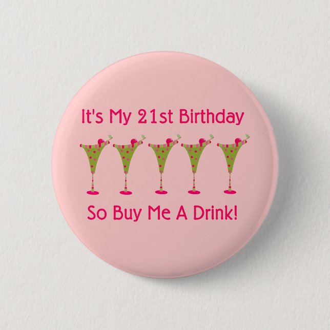 Badge Rond 5 Cm C'est mon 21ème anniversaire (Devant)
