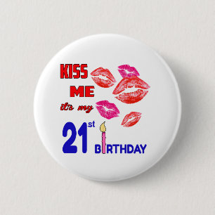 Badge Rond 5 Cm C'est mon 21ème anniversaire