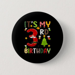 Badge Rond 5 Cm C'est mon 3e anniversaire Garçons de 3 ans Enfants