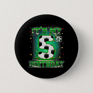 Badge Rond 5 Cm C'est mon 5ème anniversaire de football pour garço