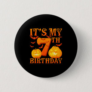 Badge Rond 5 Cm C'est mon 7e anniversaire Citrouilles 7 ans Hallow