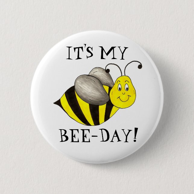 Badge Rond 5 Cm C'est mon bee Day Bumblebee Anniversaire Anniversa (Devant)