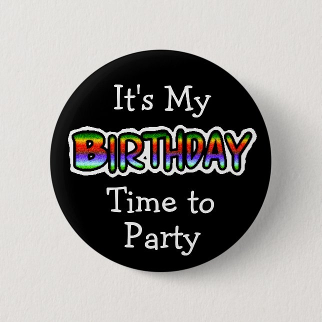 Badge Rond 5 Cm C'est mon bouton d'anniversaire (Devant)