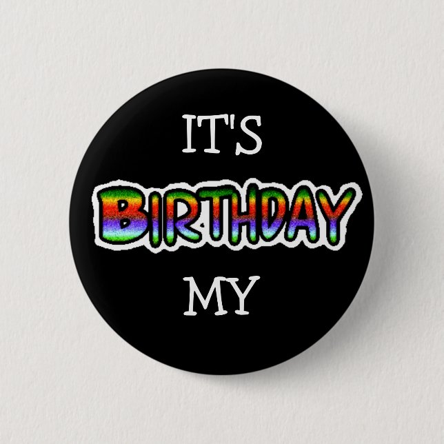 Badge Rond 5 Cm C'est mon bouton d'anniversaire (Devant)