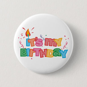 Badge Rond 5 Cm C'est mon bouton de lettres d'anniversaire