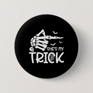 Badge Rond 5 Cm C'est mon costume d'Halloween à la main en squelet