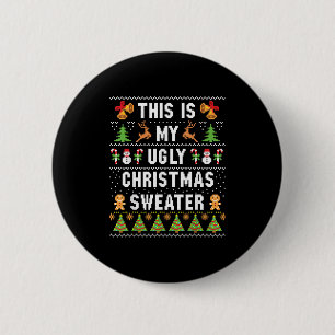Badge Rond 5 Cm C'Est Mon Doux Vilain Drôle Noël Courte