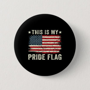 Badge Rond 5 Cm C'Est Mon Drapeau De Fierté Usa American 4 juillet