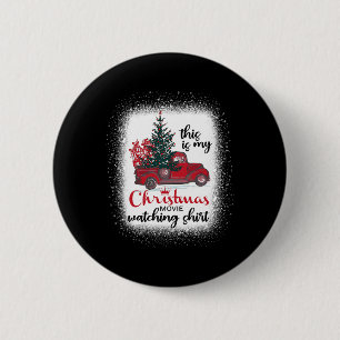 Badge Rond 5 Cm C'est mon film de Noël en regardant Vintage Red Tr