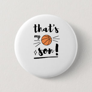 Badge Rond 5 Cm C'est mon fils basket-ball
