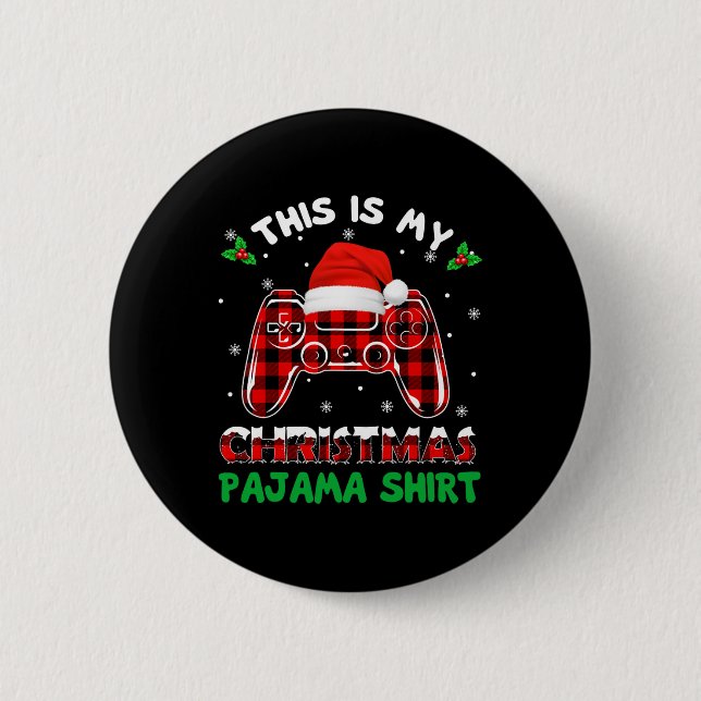 Badge Rond 5 Cm C'Est Mon Jeu Vidéo De Jeu De Chemise De Noël (Devant)