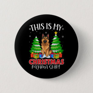 Badge Rond 5 Cm C'Est Mon Pajama Allemand Berger Chien De Noël Xm