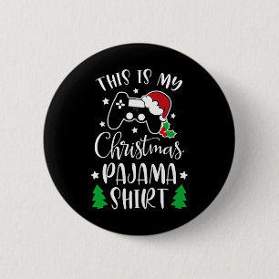 Badge Rond 5 Cm C'Est Mon Pajama De Noël Jeu Vidéo Drôle Chris