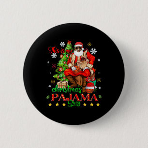 Badge Rond 5 Cm C'est mon pyjama de Noël noir afro-américain