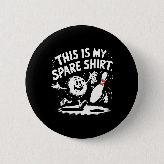 Badge Rond 5 Cm C'Est Mon Spare Bowler Anniversaire Bowling Jeu Wo (Devant)