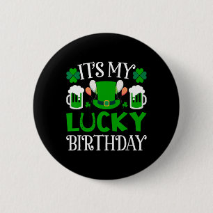 Badge Rond 5 Cm C'est mon t-shirt d'anniversaire chanceux Joyeuse