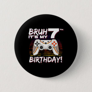 Badge Rond 5 Cm C'est My 7th Birthday Video Game 7th Birthday Gami
