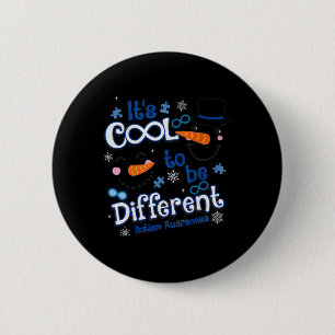 Badge Rond 5 Cm C'est Noël Cool d'être différent - Autisme Aware