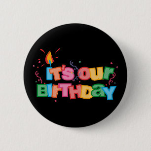 Badge Rond 5 Cm C'est nos lettres d'anniversaire