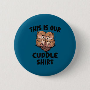 Badge Rond 5 Cm C'est Notre T-Shirt Câlin Mignons Castors 