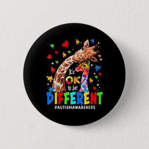 Badge Rond 5 Cm C'est Ok D'être Différent Girafe Sensibilisation à