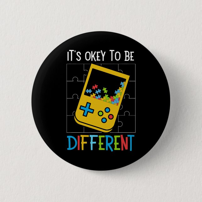 Badge Rond 5 Cm C'est OK d'être un contrôleur de jeu vidéo différe (Devant)