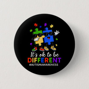 Badge Rond 5 Cm C'Est Ok D'Être Un Peu Différent Puzzle Autism Awa